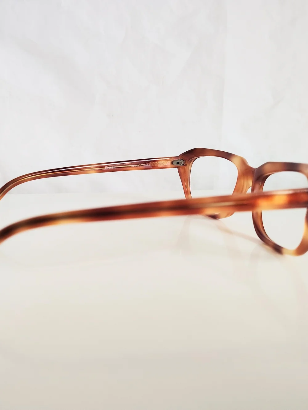 Vintage Binocle Orange Tortoiseshell Acetate Eyeglass Frames Squarish Retro